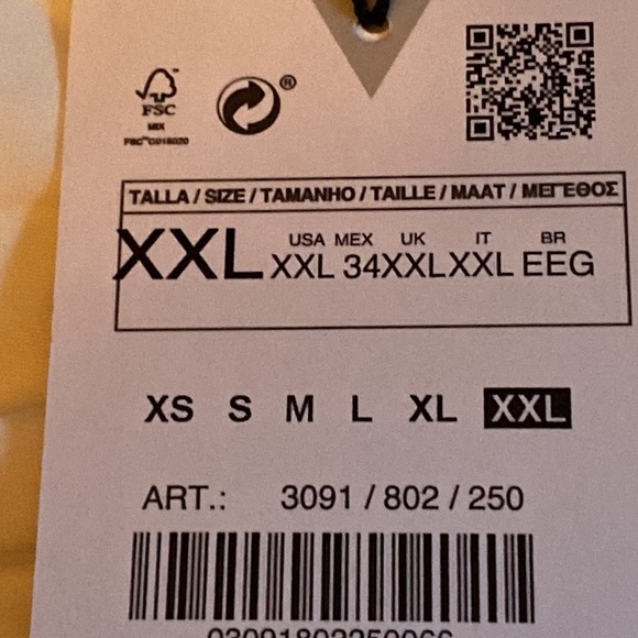 NWT. Zara White Satin Effect Crop Top. Size XXL. - Picture 7 of 9